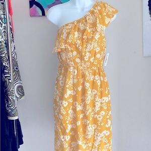 Women’s Med. Yellow/Cream Floral Print Dress - Old Navy